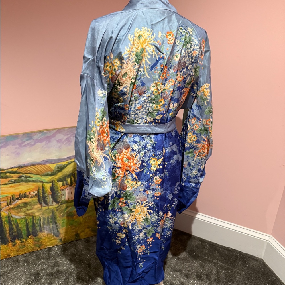 Vintage 60s raw silk kimono - Picture 4 of 4